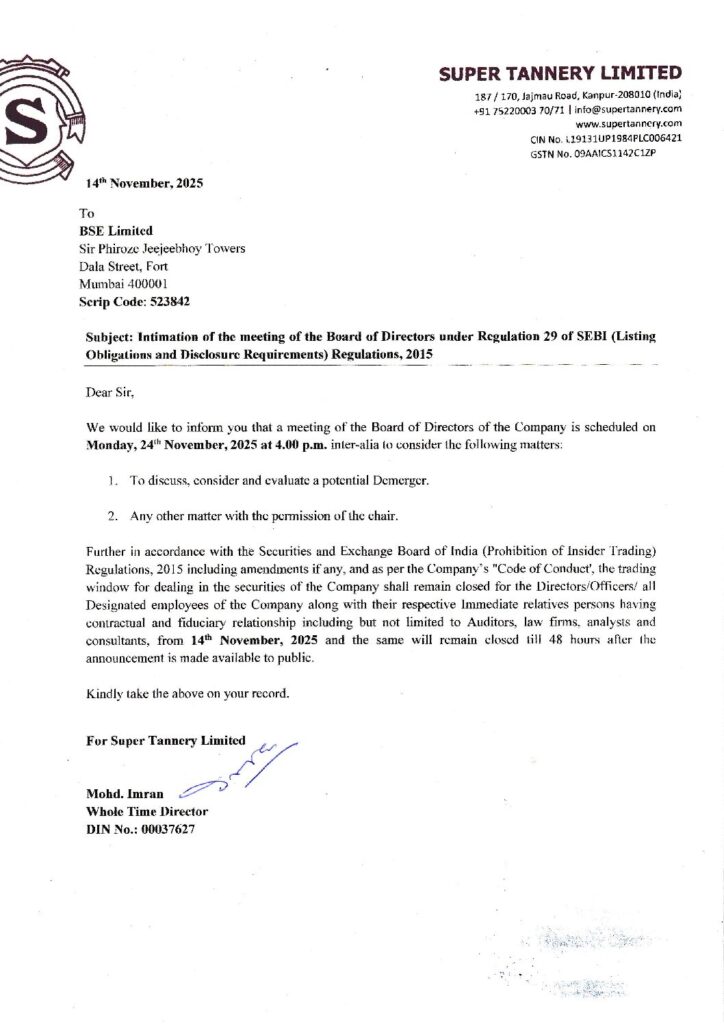 thumbnail of Board meeting Notice 24-11-2025